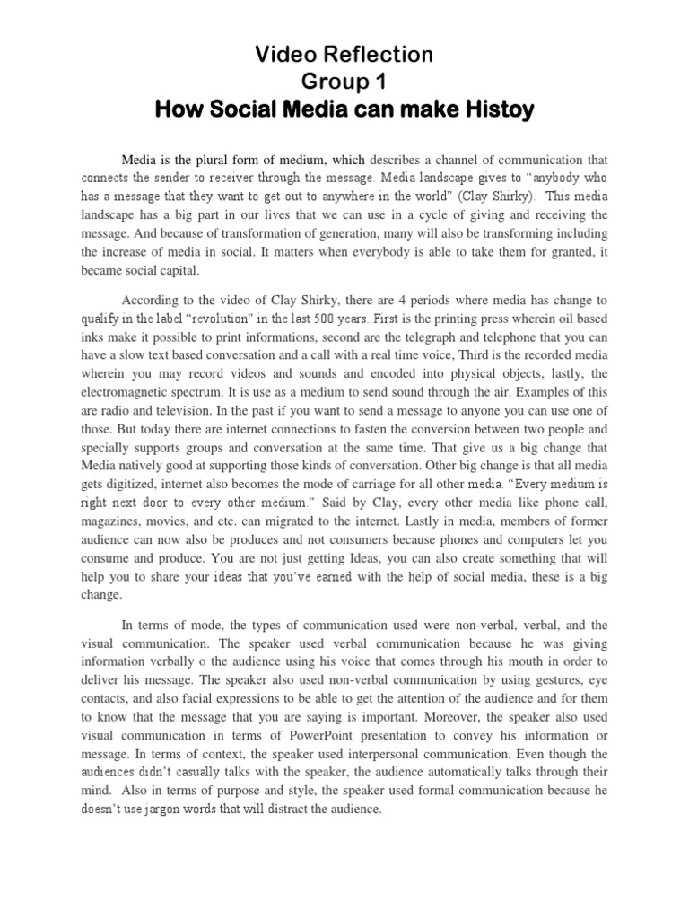 Social Media's Impact on Communication | PDF | Mass Media | Nonverbal ...