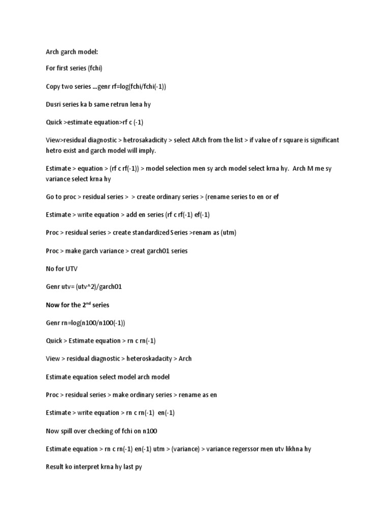 Arch Garch Model | PDF | Regression Analysis | Statistical Theory