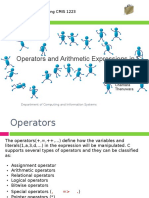 Operators and Arithmetic Expressions in C: Computer Programming CMIS 1223