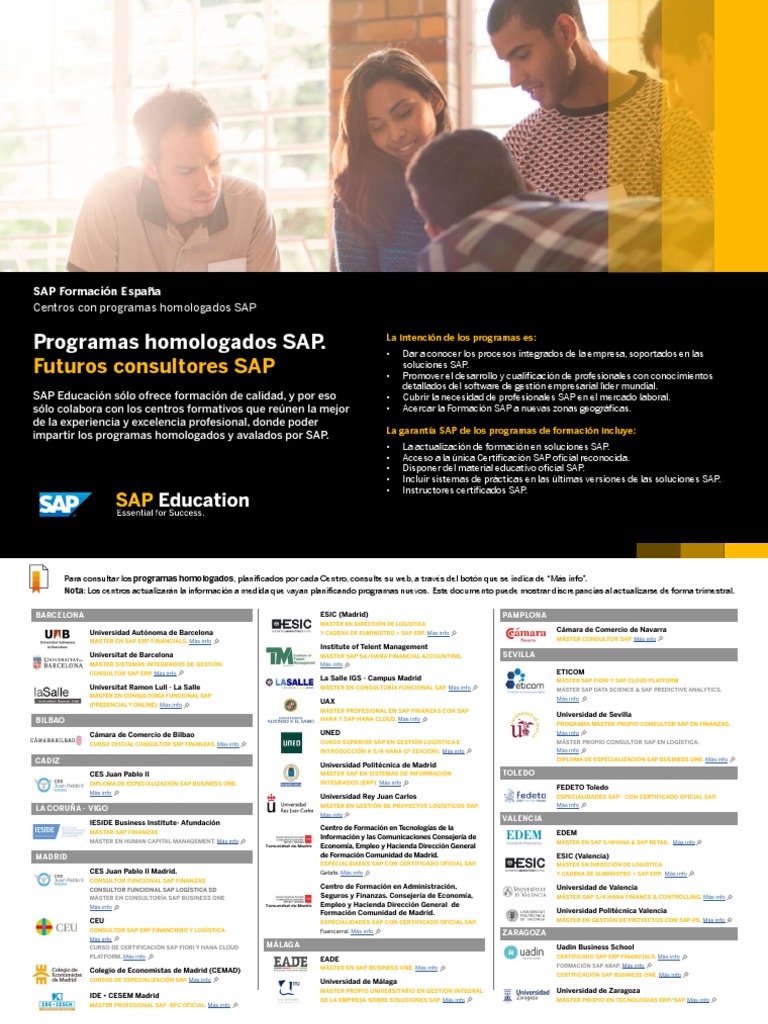 Formación SAP en España: Programas y Cursos | PDF | Sap Se | Business