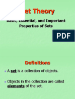 Set Theory: Basic, Essential, and Important Properties of Sets