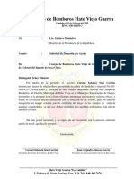 CARTAS DE SOLICITUDES DE DONACIONES DEL CUERPO DE BOMBEROS DE HATO VIEJO Presidencia