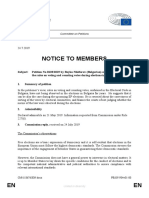 Notice To Members: European Parliament