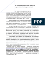 A Importância Da Ciência Econômica Em Um Contexto de Transdisciplinaridade e Flexibilização Trabalhista