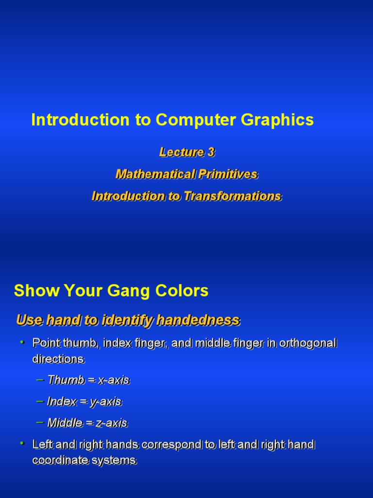 Introduction To Computer Graphics | PDF | Basis (Linear Algebra ...