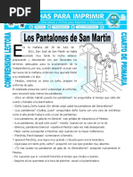 Ficha Los Pantalones de San Martin para Cuarto de Primaria