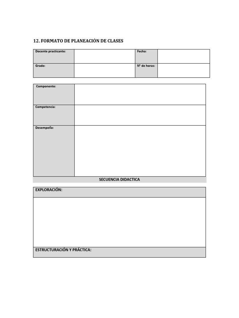 Formato de Planeación | PDF | Crecimiento personal y profesional