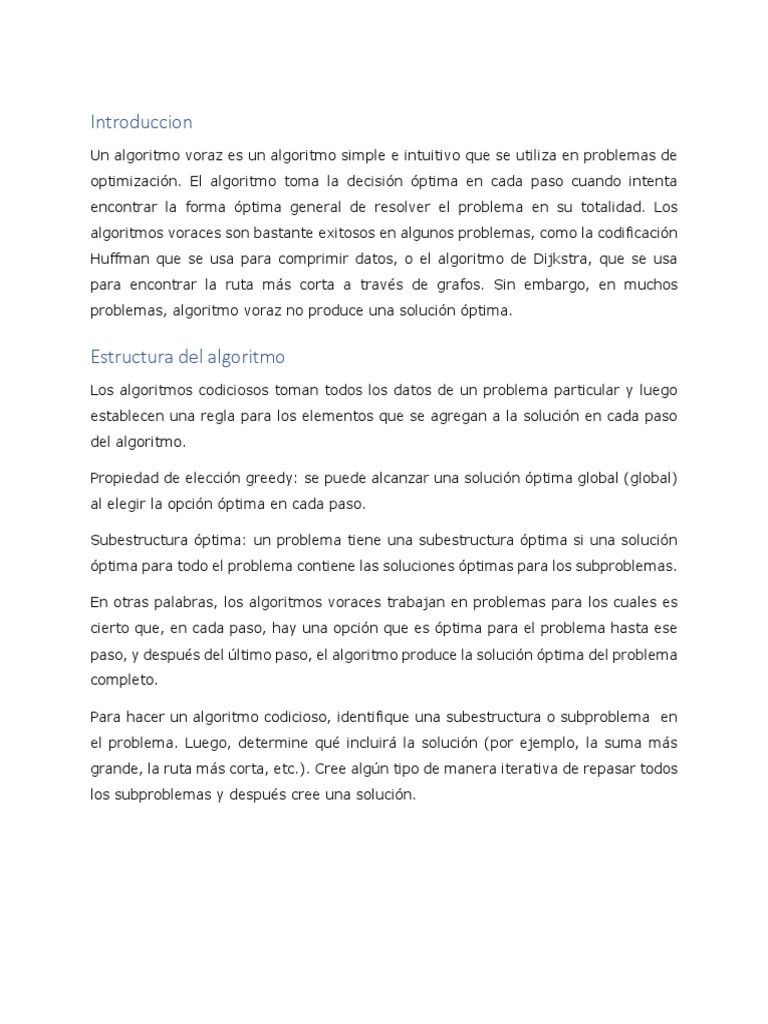 Algoritmos Greedy | PDF | Programación dinámica | Algoritmos