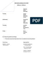 BHW New Schedule of Duties