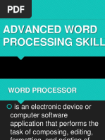 Lesson 3 - Advanced Word Processing Skills Part 2