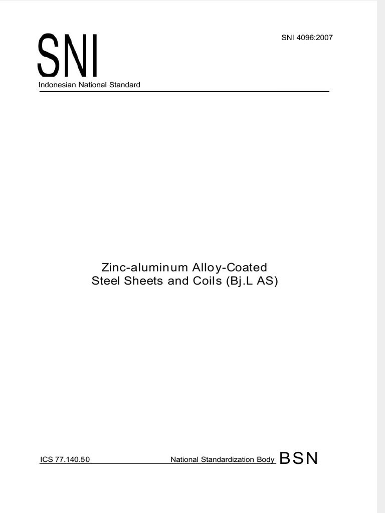 Standardization of ZincAluminum Alloy Coated Steel Sheets and Coils in