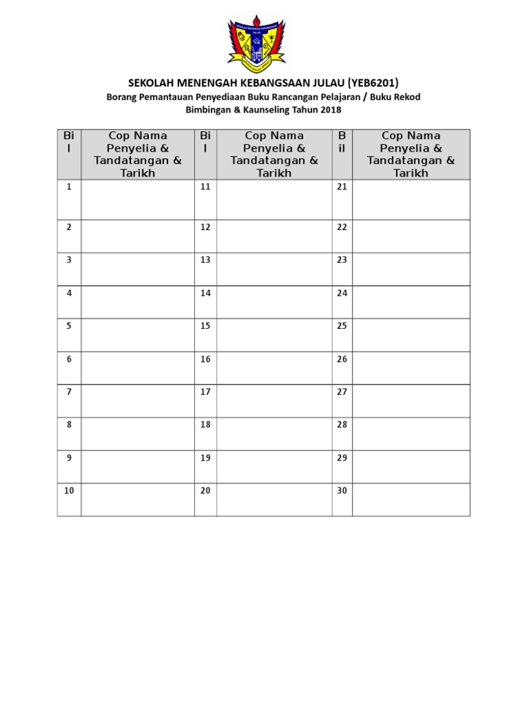 Borang Pemantau RPH | PDF