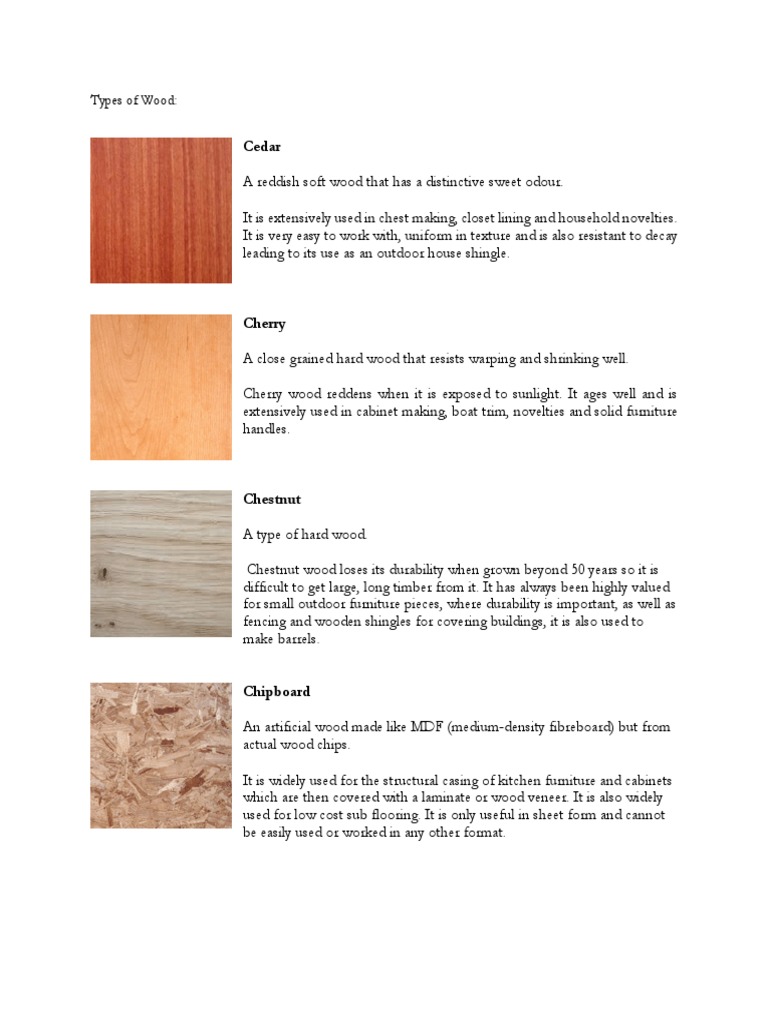 Types of Wood | PDF | Wood | Plywood