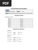 Guía de Matemáticas Cálculo Mental