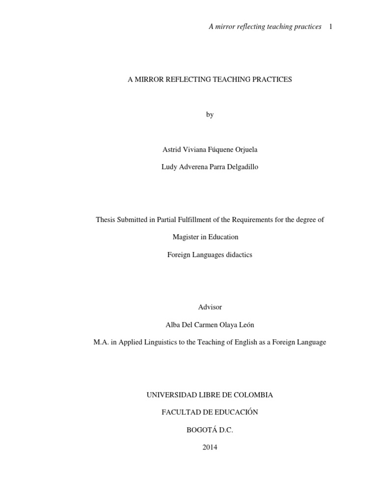 A Mirror Reflecting Teaching Practices | PDF | Reflective Practice ...