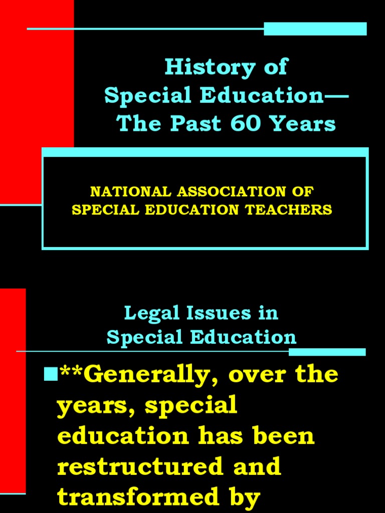 Evolution of Special Education Law | PDF | Section 504 Of The ...