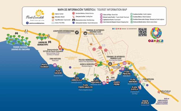 Mapa Turistico De Puerto Escondido