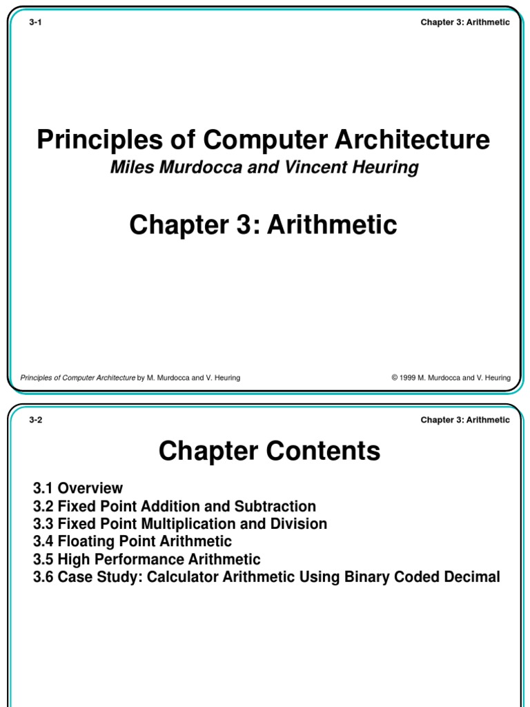 Principles of Computer Architecture: Miles Murdocca and Vincent Heuring ...