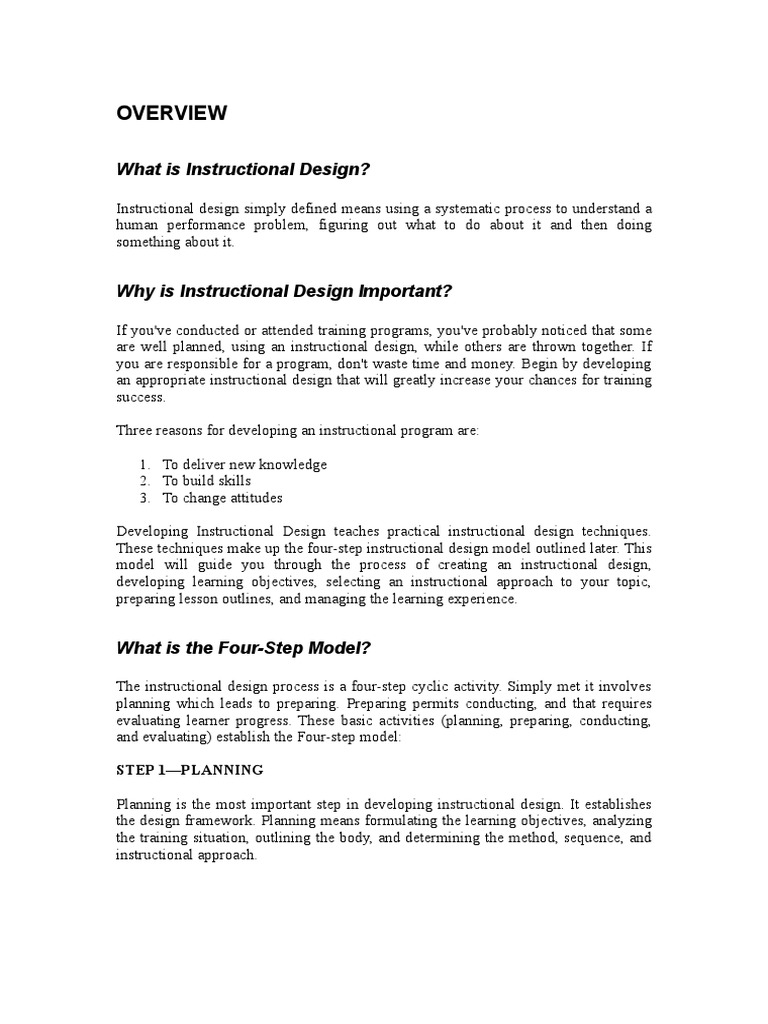 Instructional Design: A Four-Step Guide | PDF | Instructional Design ...