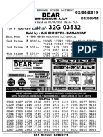 Winning lottery numbers for 64th Bangabhumi Ajay draw held on 02/08/2019