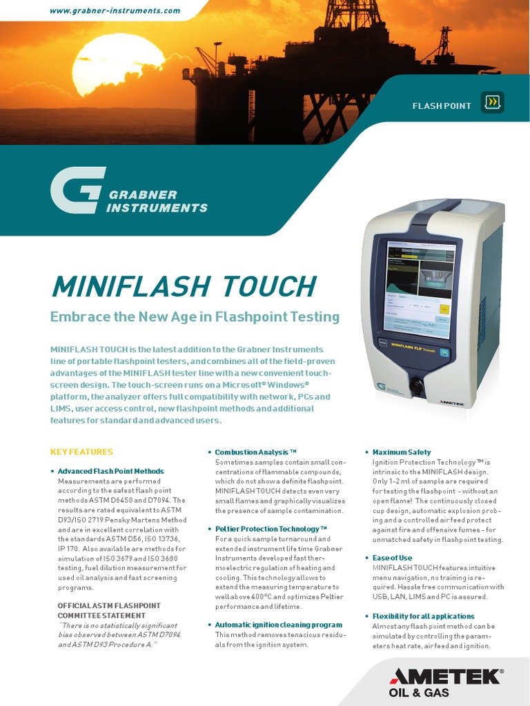 Grabner MINIFLASH TOUCH Flash Point Tester | PDF | Computing ...