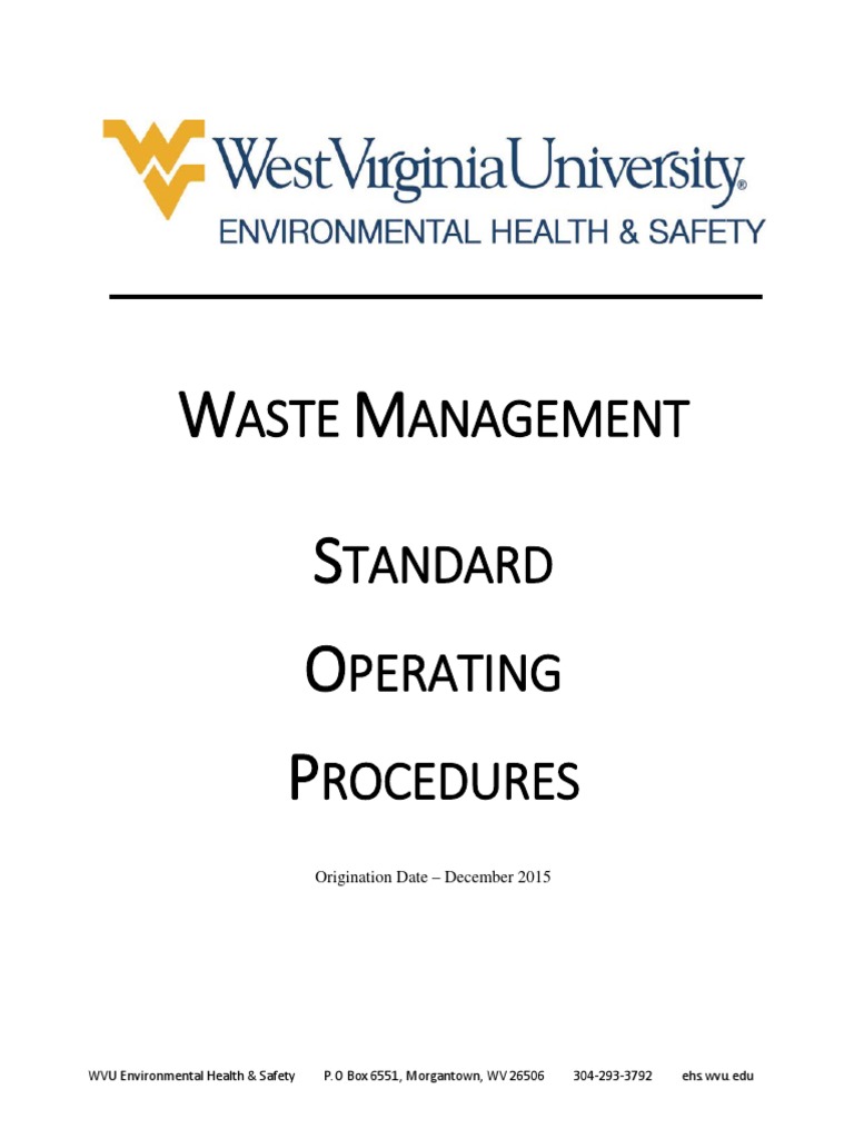 Waste Management SOP PDF Hazardous Waste Municipal Solid Waste