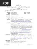 MEEN 357 Engineering Analysis For Mechanical Engineering