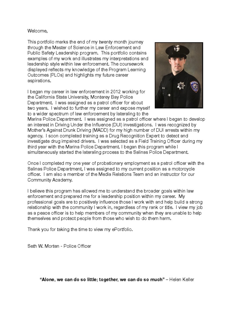 Law Enforcement Leadership Portfolio | PDF | Social Science