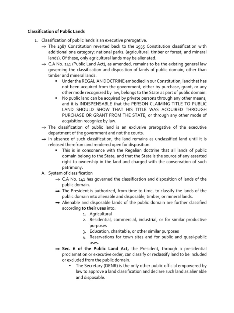 Classification of Public Lands in the Philippines | PDF | Ownership ...