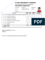 Jai Narain Vyas University, Jodhpur: Provisional Marksheet