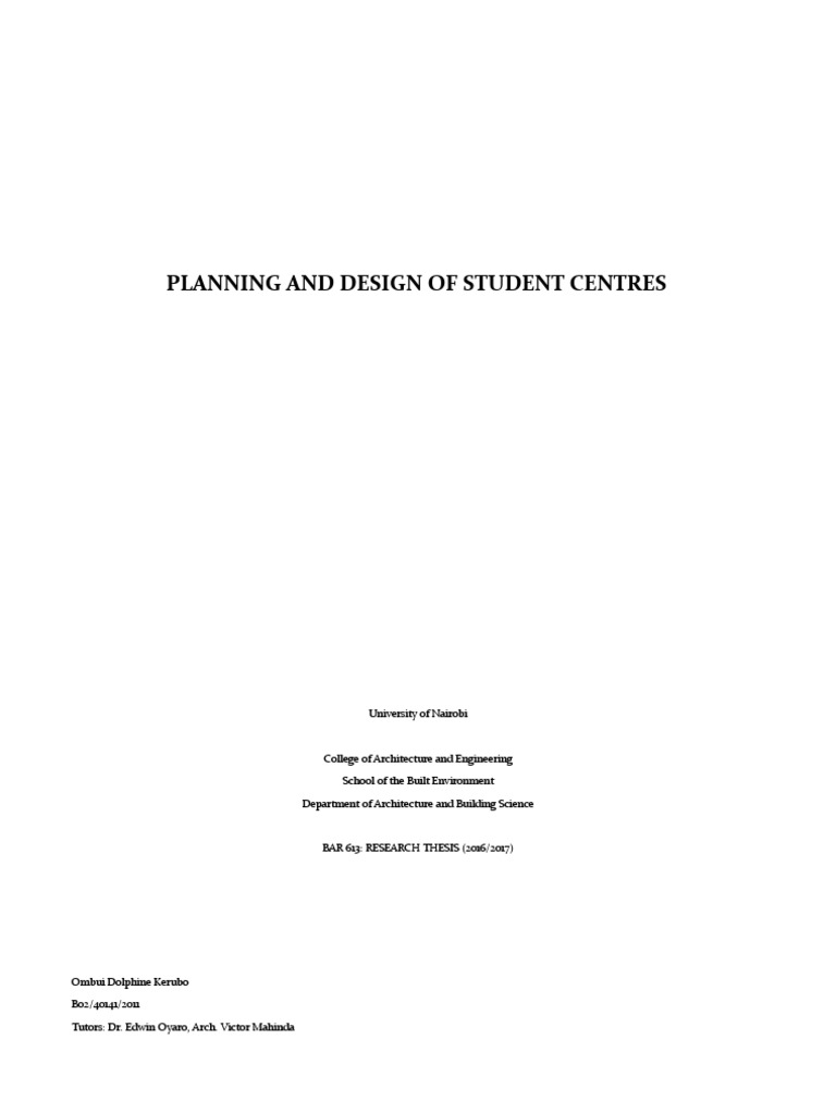 Student Centre Planning and Design Insights | PDF | Kenya | Design
