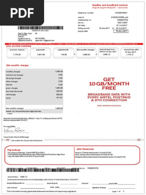 Airtel Bill
