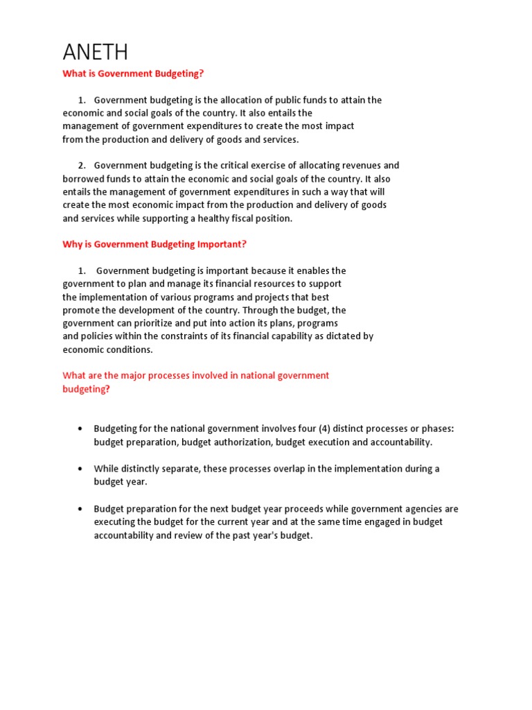 Understanding Government Budgeting Process | PDF | United States House ...