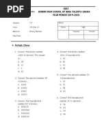 Quiz Junior High School of Bina Talenta Graha YEAR PERIOD 2019-2020