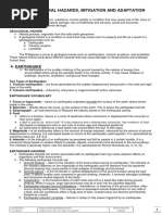 Chapter 3: Natural Hazards, Mitigation and Adaptation: A. Earthquake