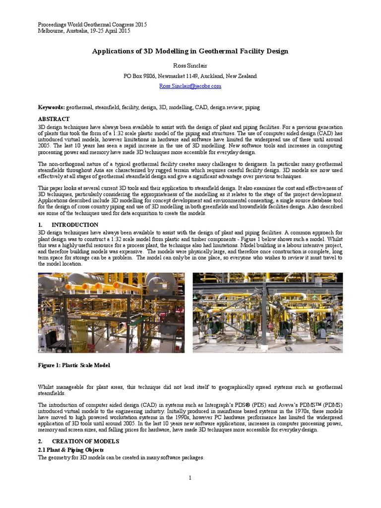 Applications of 3D Modelling in Geothermal Facility Design PDF | PDF ...