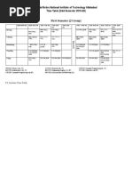 MNIT Allahabad Odd Semester Timetable | PDF | Academia | Physical Sciences
