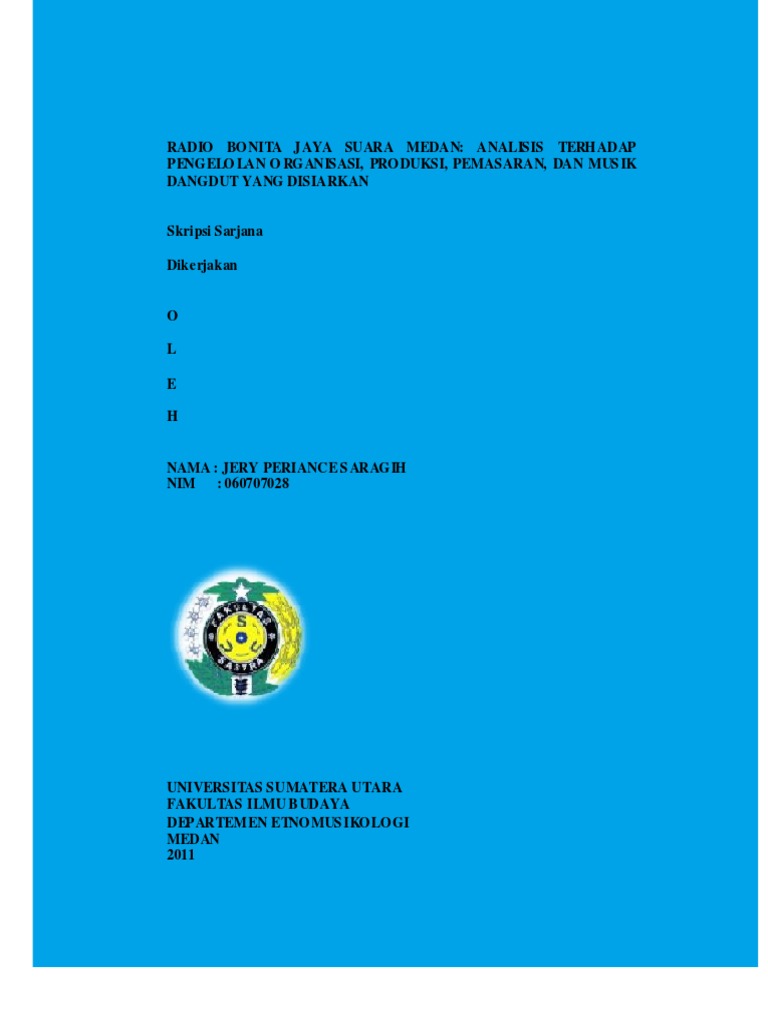 Radio Bonita Jaya Suara Medan Analisis Terhadap Pengelolan Organisasi Produksi Pemasaran Dan Mus Ik Dangdut Yang Disiarkan Pdf