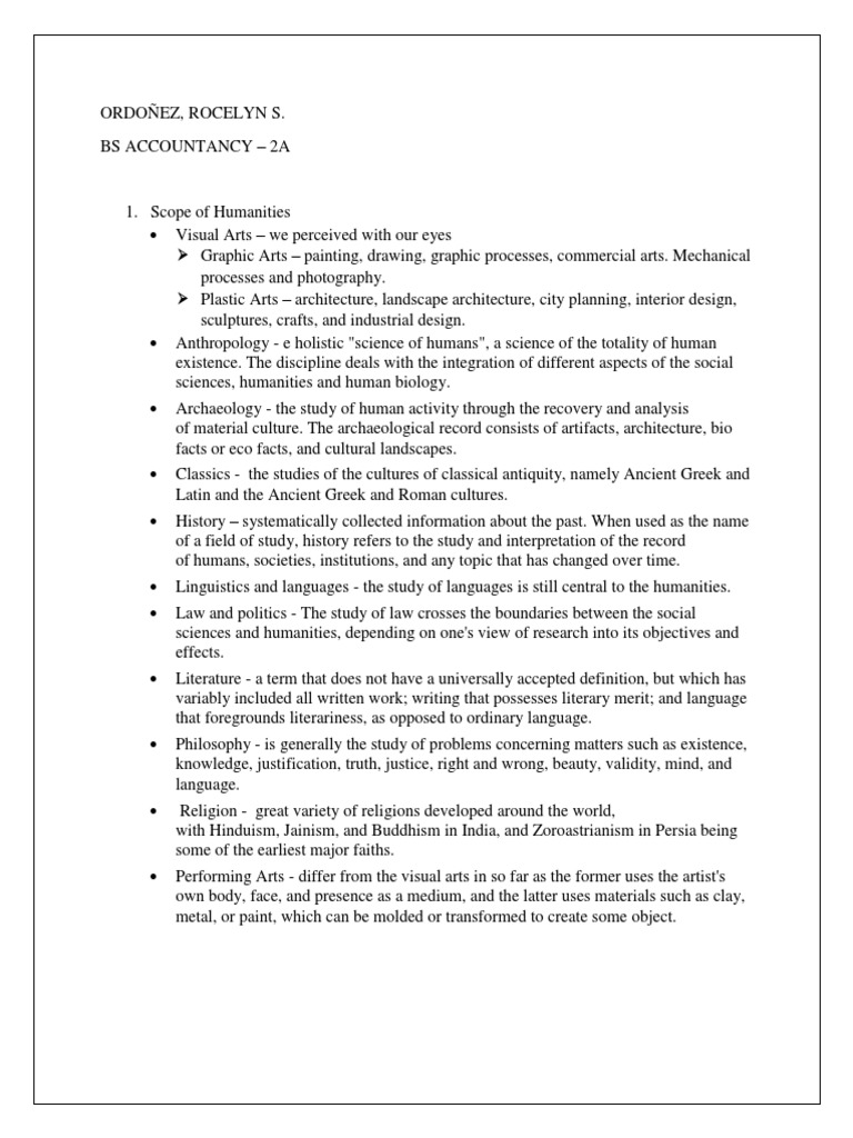 Scope and Rationale of Humanities | PDF | Humanities | Epistemology