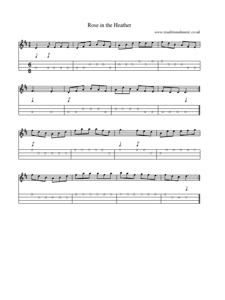 Rose in Heather Mandolin Tabs PDF