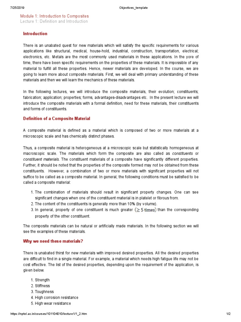 Introduction to Composite Materials | PDF | Composite Material ...