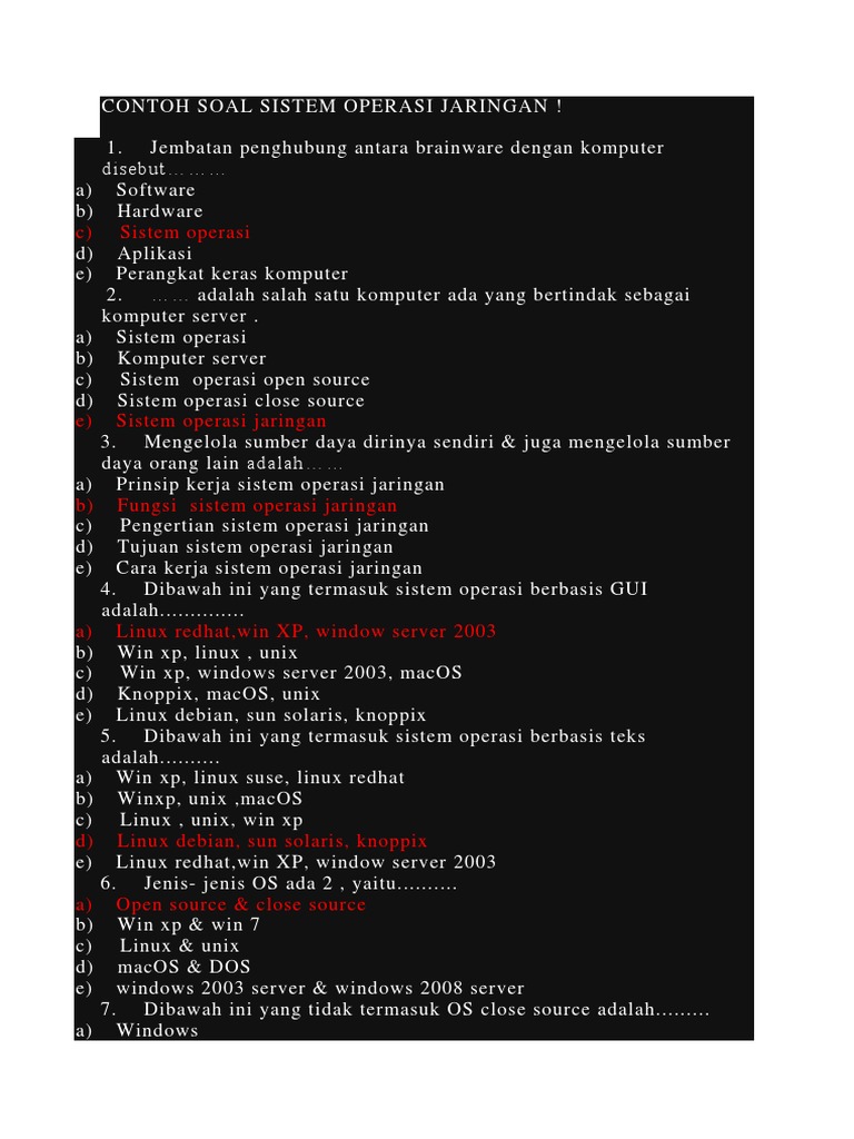 Contoh soal sistem operasi jaringan pdf