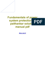 Fundamentals of Power System Protection by Paithankar Solution Manual PDF