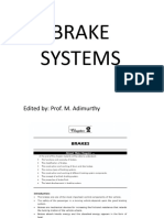 Brake Systems: Edited By: Prof. M. Adimurthy