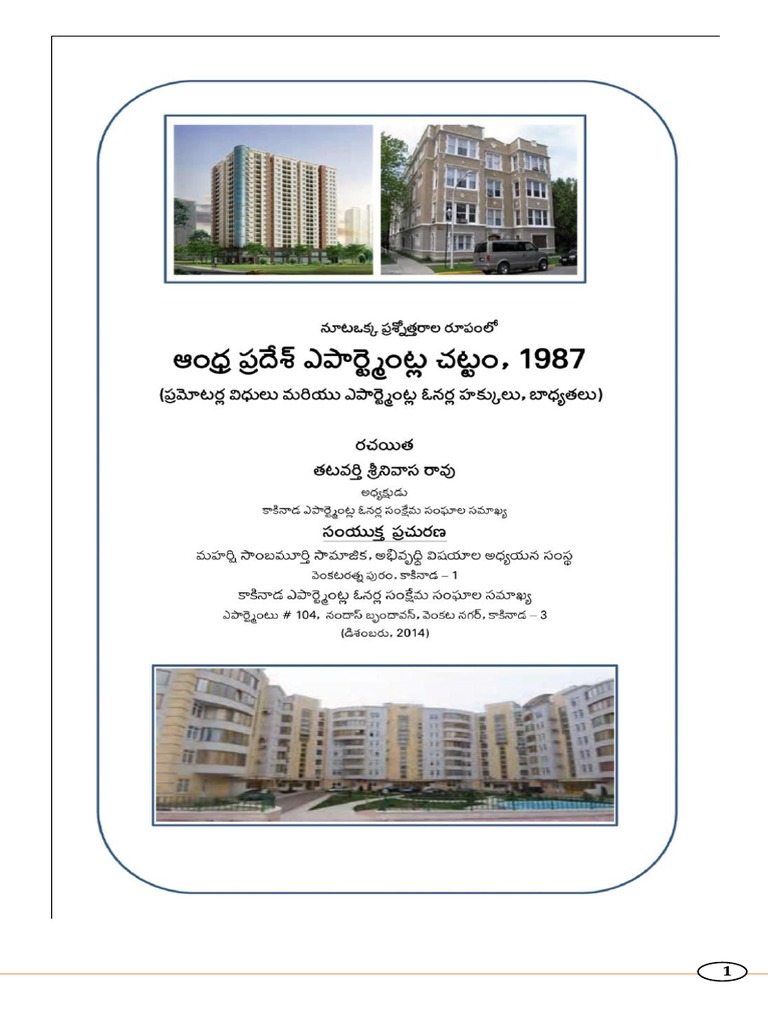 101 Questions & Answers On Andhra Pradesh Apartments Act, 1987 PDF