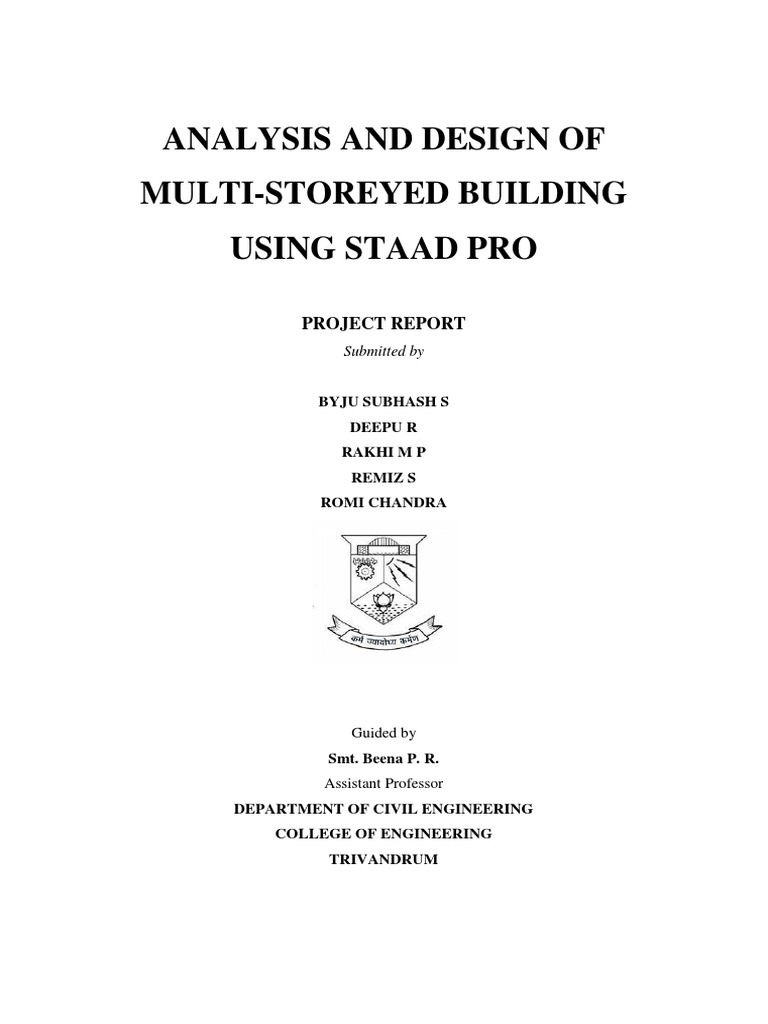 Multi-Storey Building Design with STAAD Pro | PDF | Structural Load ...