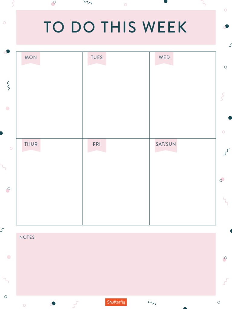 Weekly Task Planner Template | PDF