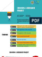 Choosing A Research Project Presentation