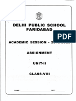 Class 8 Unit II Assignment PDF
