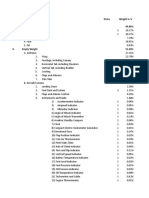 Items Weight in % 46.80% I. Payload